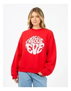 Retro Box Crew Jumper in Red