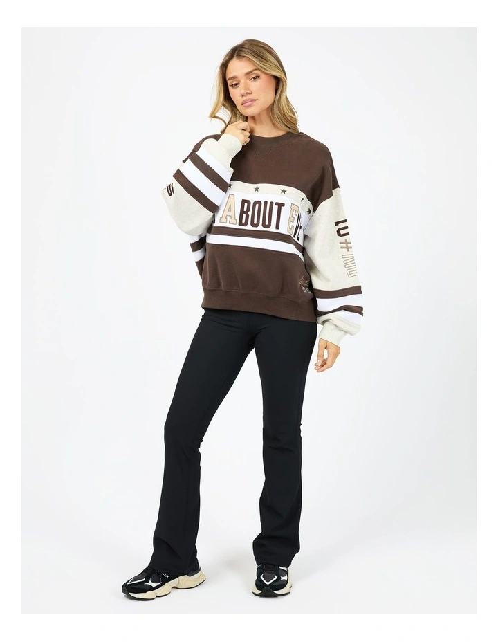 Div One Panel Crew Neck Jumper in Brown image 5