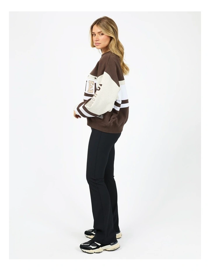 Div One Panel Crew Neck Jumper in Brown image 6