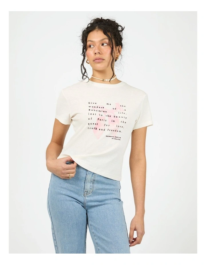 Clover Baby Tee in White image 1