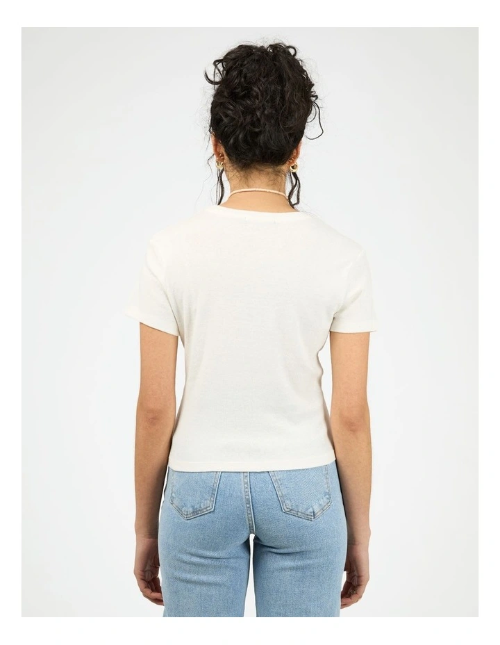 Clover Baby Tee in White image 2