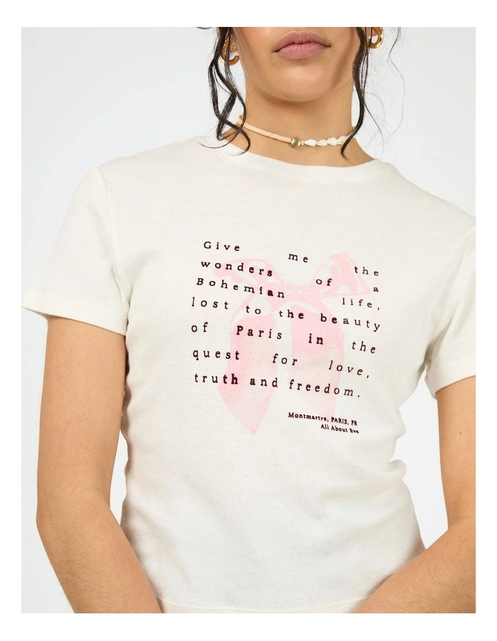 Clover Baby Tee in White image 4