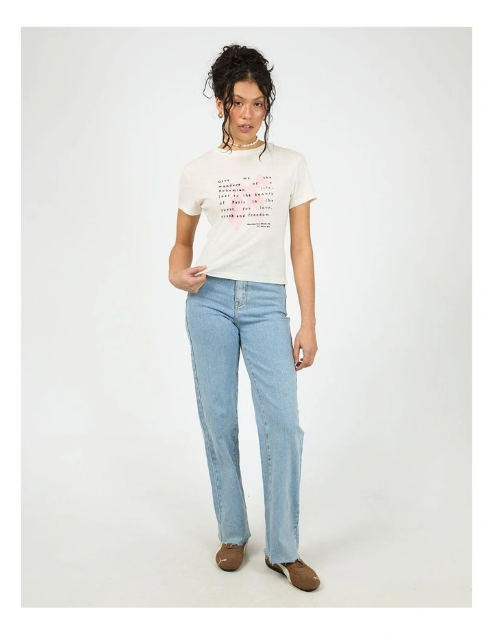 Clover Baby Tee in White image 5