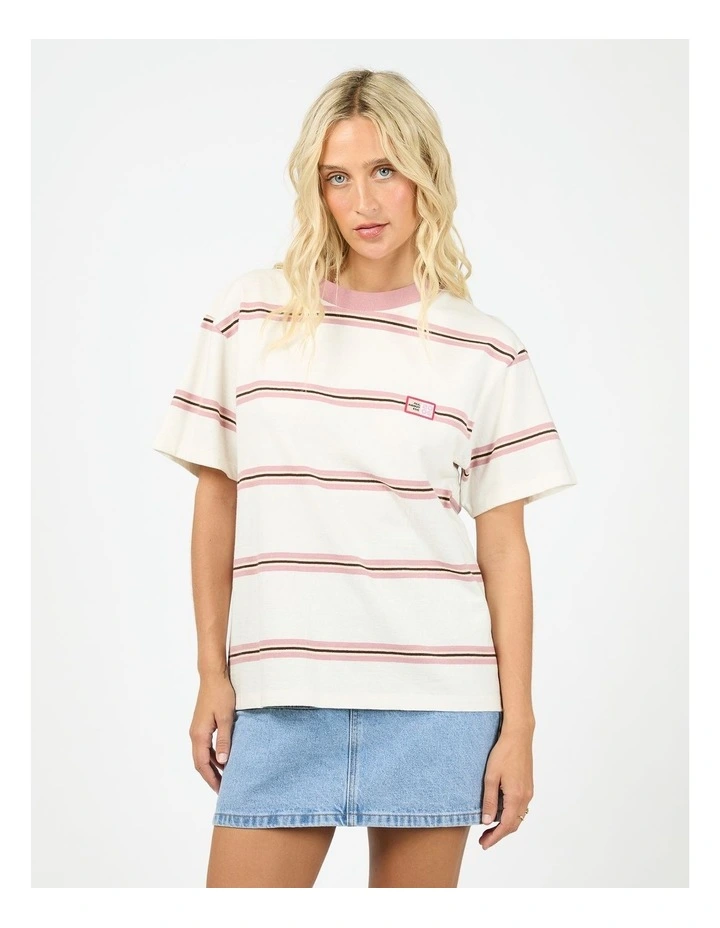 Kinsey Stripe Tee in White image 3