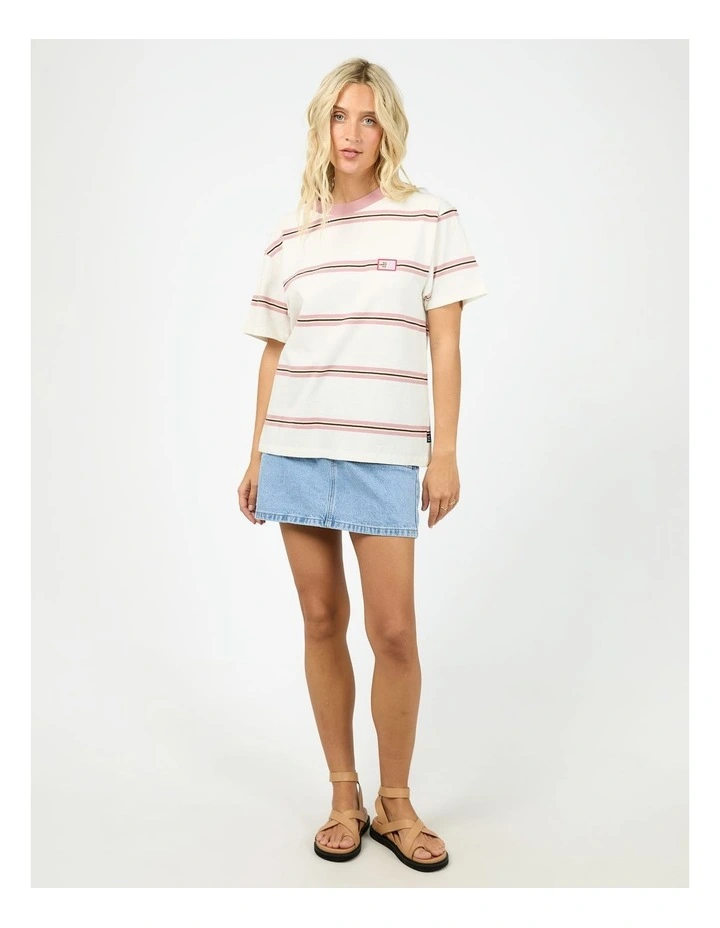 Kinsey Stripe Tee in White image 5