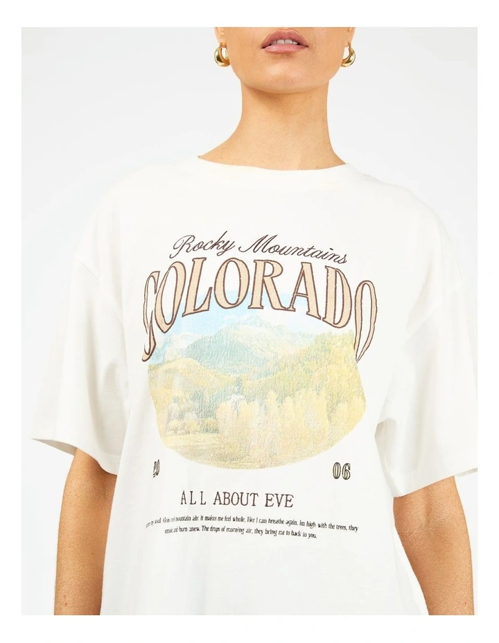 Rocky Mountains Relaxed Tee in Cream image 4