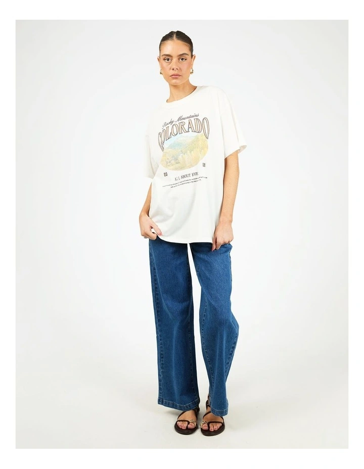 Rocky Mountains Relaxed Tee in Cream image 5