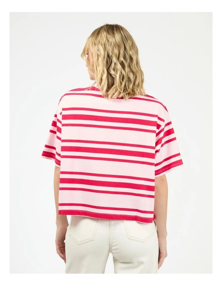 Ruby Crop Relaxed Tee in Red image 2