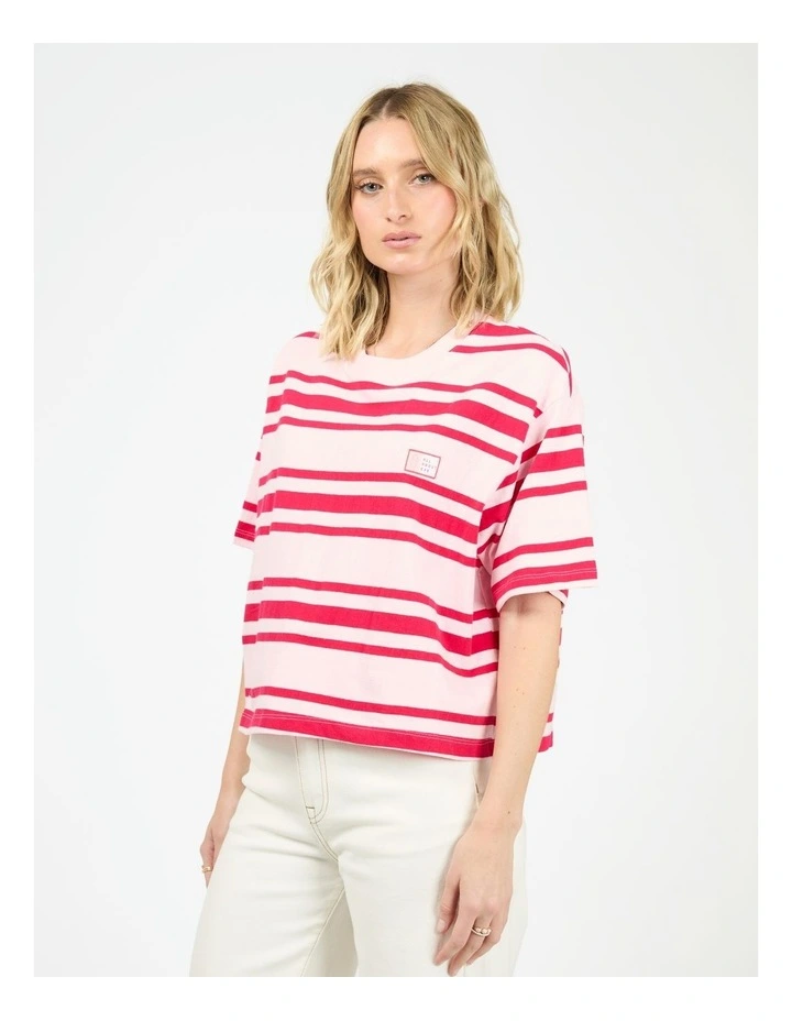 Ruby Crop Relaxed Tee in Red image 3
