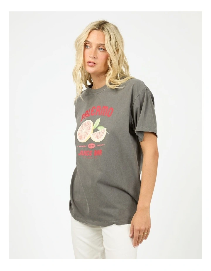 Palermo Relaxed Tee in Charcoal image 3