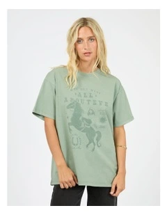 Giddy Up Relaxed Tee in Green