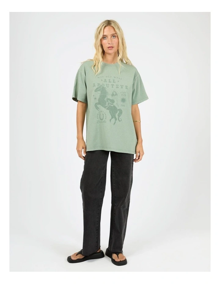 Giddy Up Relaxed Tee in Green image 5
