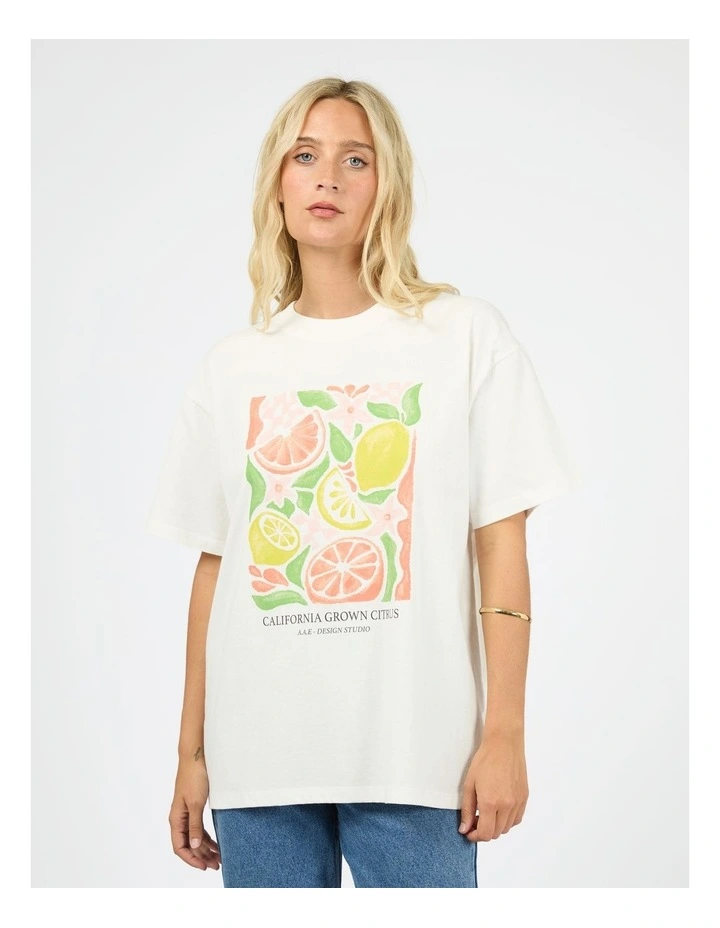Citrus Relaxed Tee in White image 1
