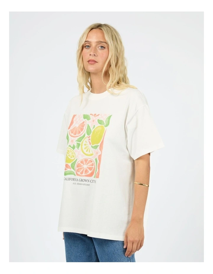 Citrus Relaxed Tee in White image 3
