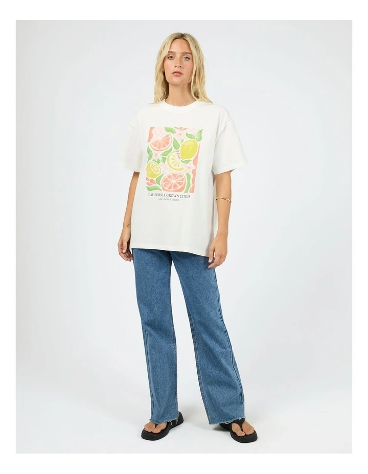 Citrus Relaxed Tee in White image 5