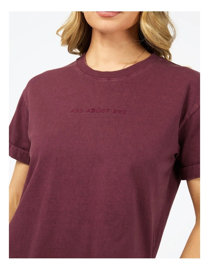 Washed Tee in Wine image 4