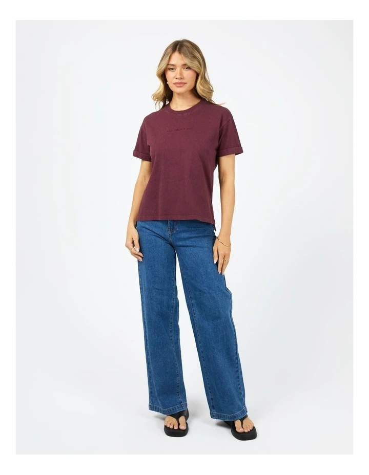 Washed Tee in Wine image 5