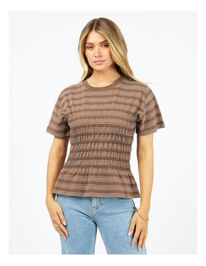 Zelena Knit Tee in Coffee image 1