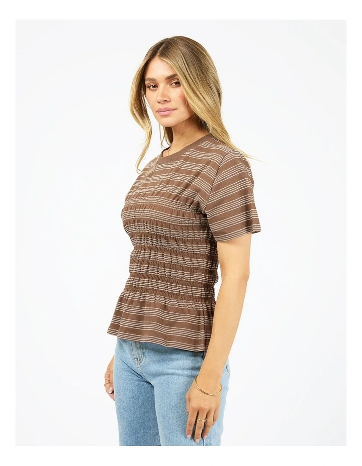 Zelena Knit Tee in Coffee image 3