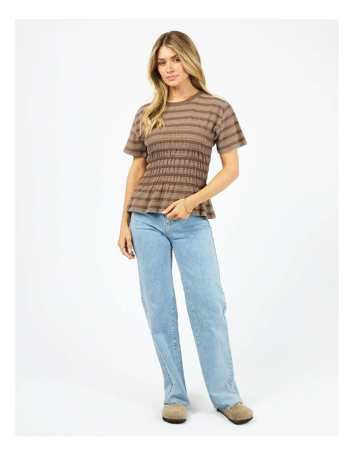 Zelena Knit Tee in Coffee image 5