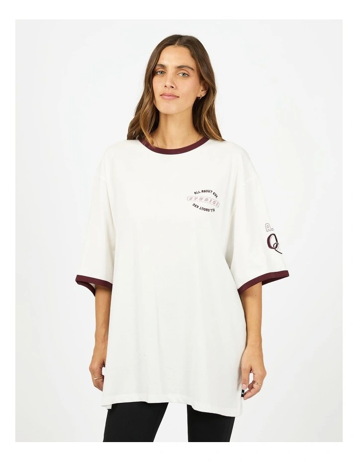 Motion Oversized Tee in White image 1