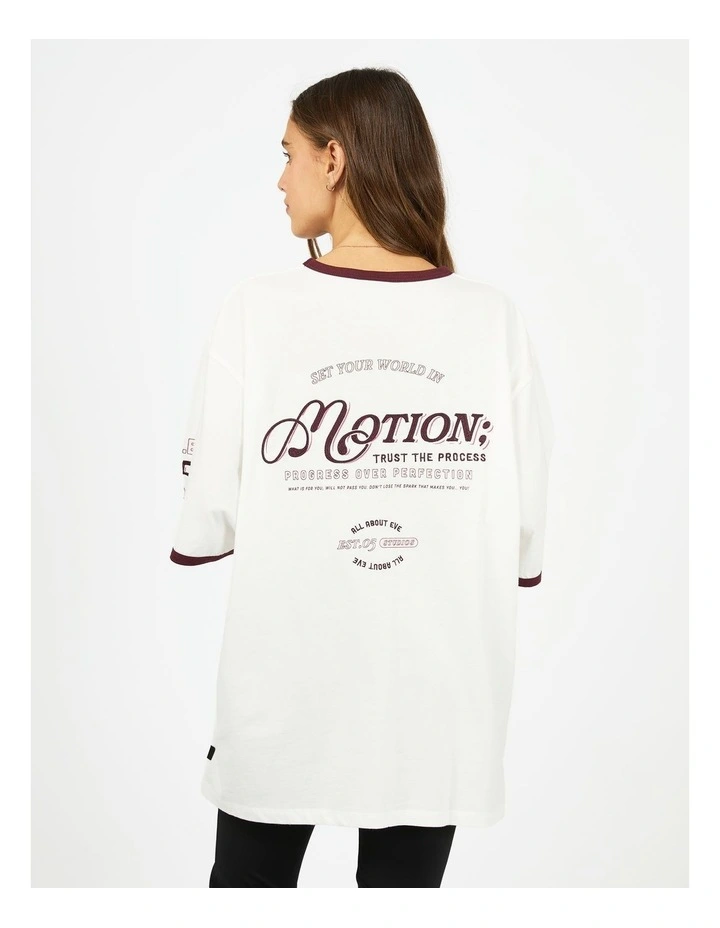 Motion Oversized Tee in White image 2