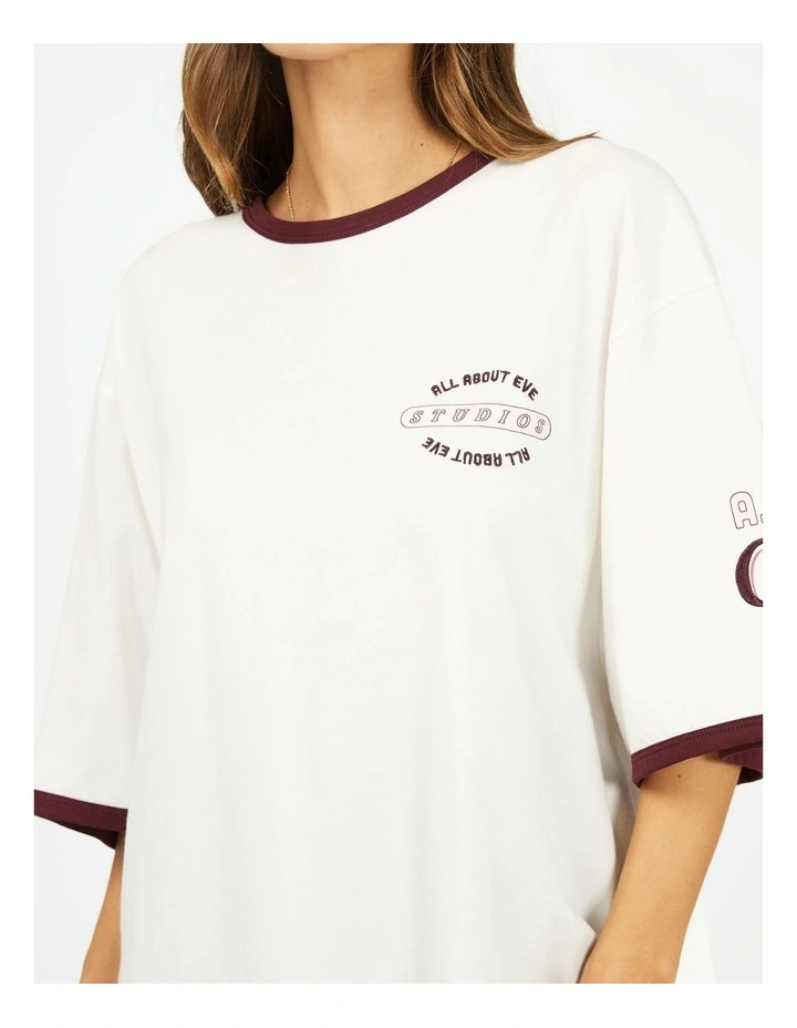 Motion Oversized Tee in White image 4