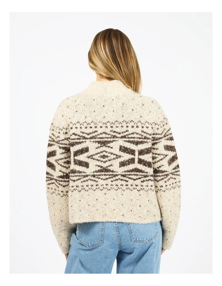 Zoe Knit Zip Thru in Oat image 2
