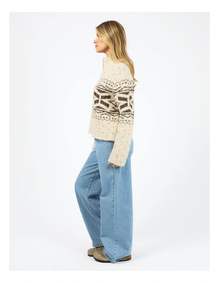 Zoe Knit Zip Thru in Oat image 6