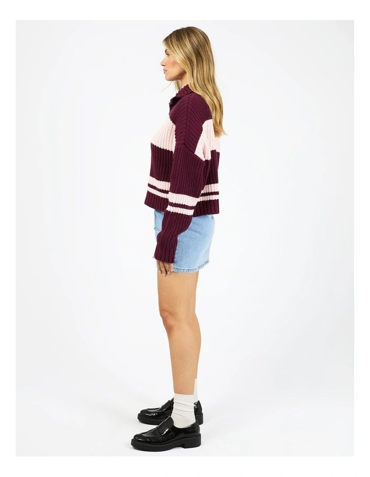 Aida Zip Thru Knit Top in Multi image 6