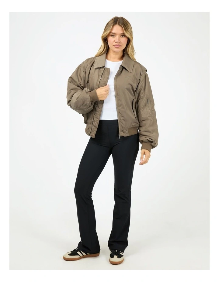 Active Luxe Bomber Jacket in Brown image 3