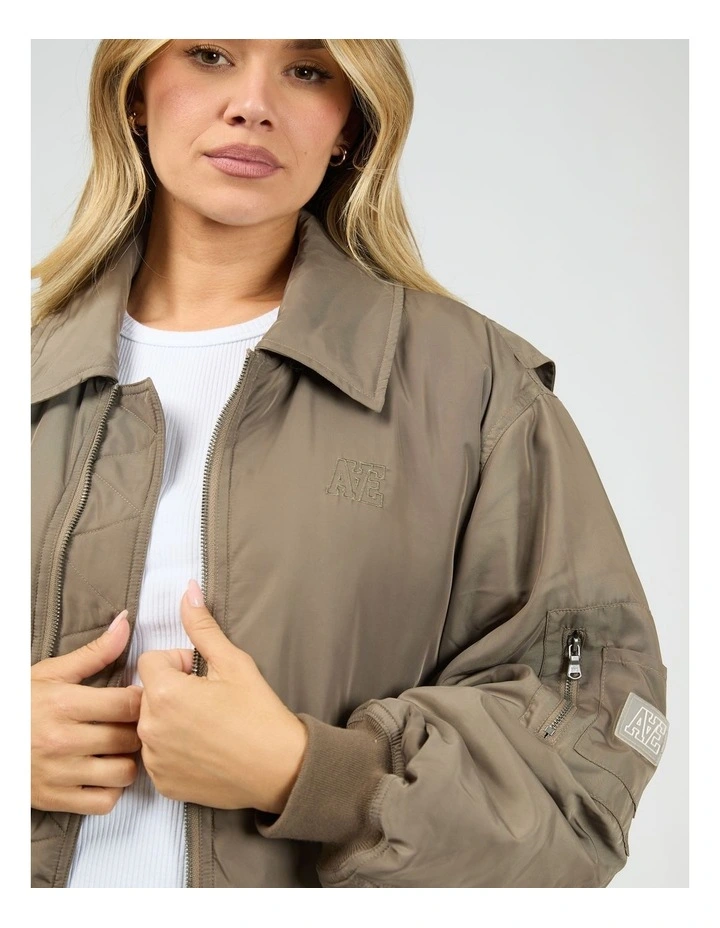 Active Luxe Bomber Jacket in Brown image 5