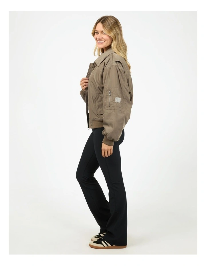 Active Luxe Bomber Jacket in Brown image 6