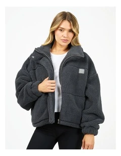 Cosy Club Teddy Jacket in Charcoal