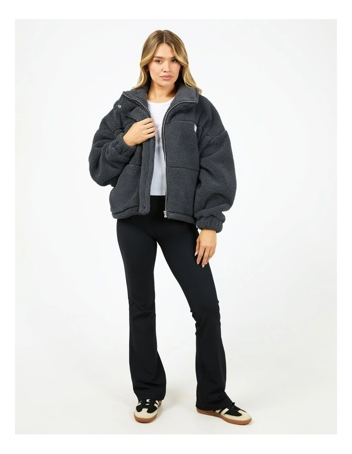 Cosy Club Teddy Jacket in Charcoal image 5