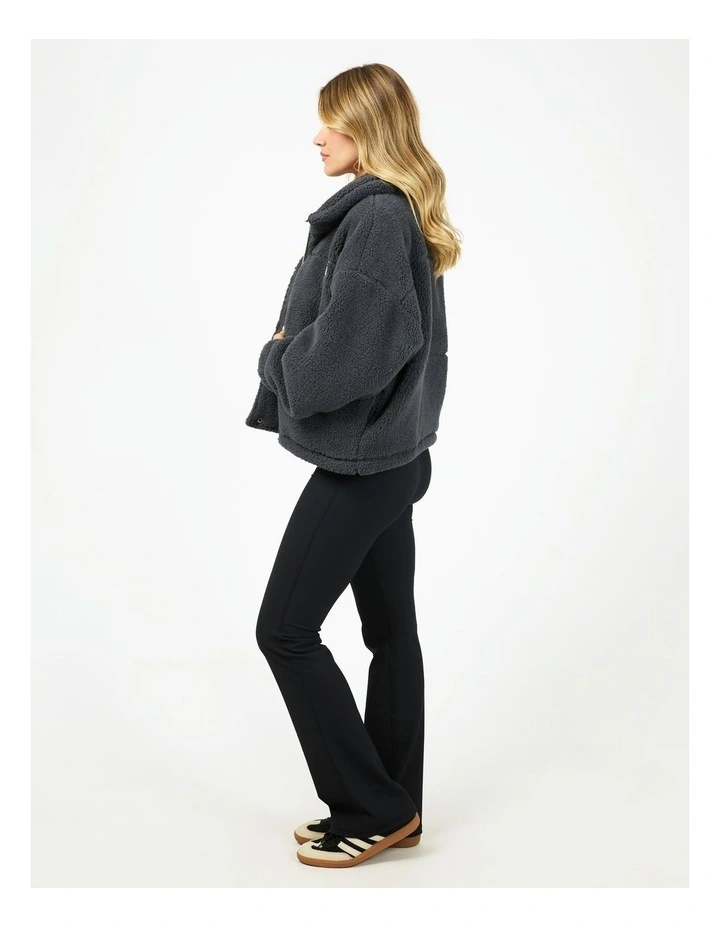 Cosy Club Teddy Jacket in Charcoal image 6