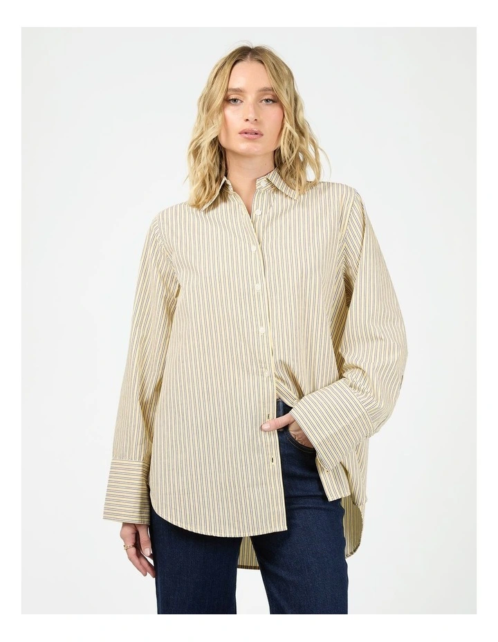 Nara Stripe Shirt in Yellow image 1