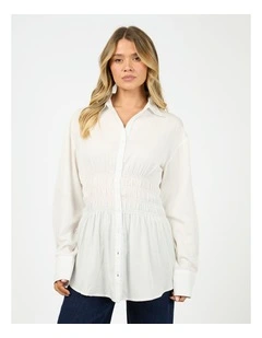 AAE Ruched Shirt in White