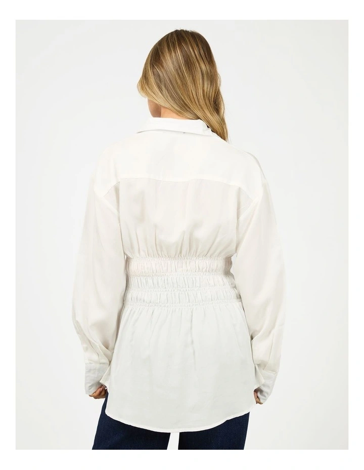 AAE Ruched Shirt in White image 2