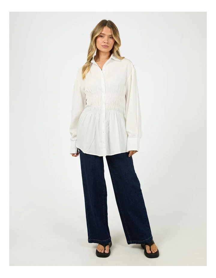 AAE Ruched Shirt in White image 3