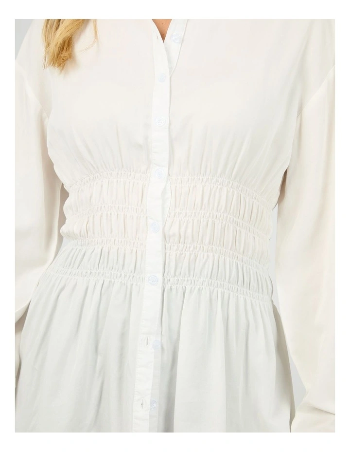 AAE Ruched Shirt in White image 5