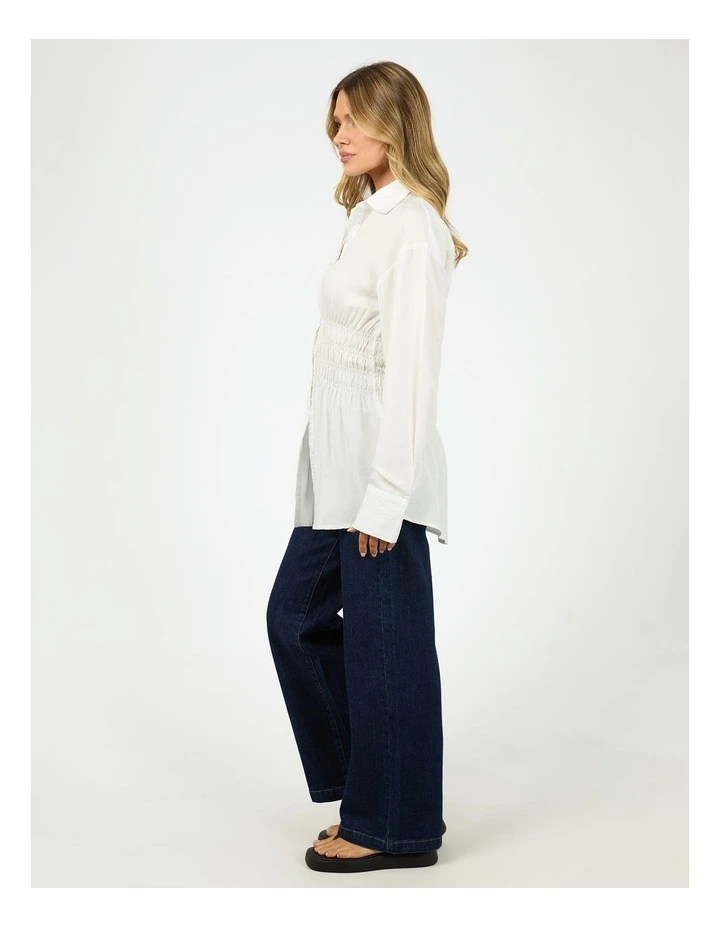 AAE Ruched Shirt in White image 6