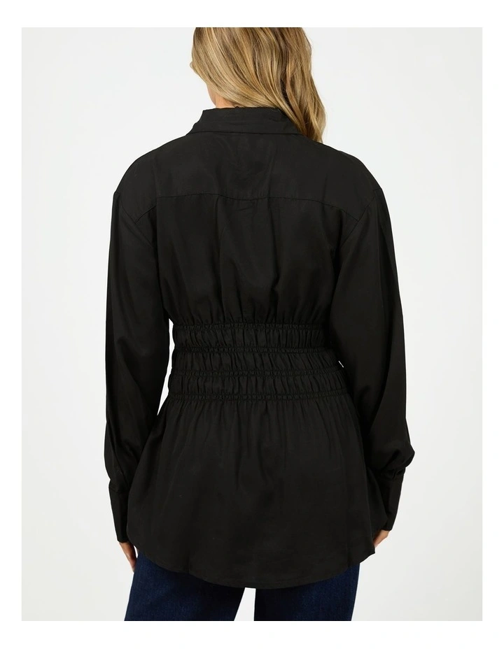AAE Ruched Shirt in Black image 2