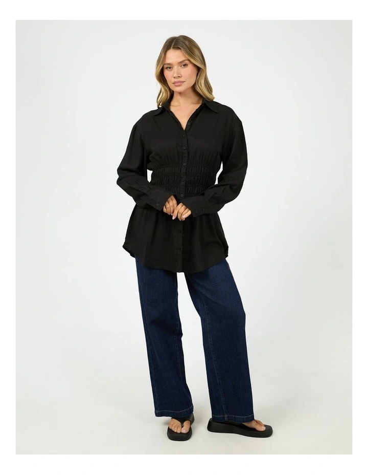 AAE Ruched Shirt in Black image 3