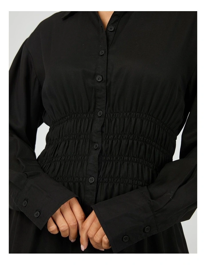 AAE Ruched Shirt in Black image 5