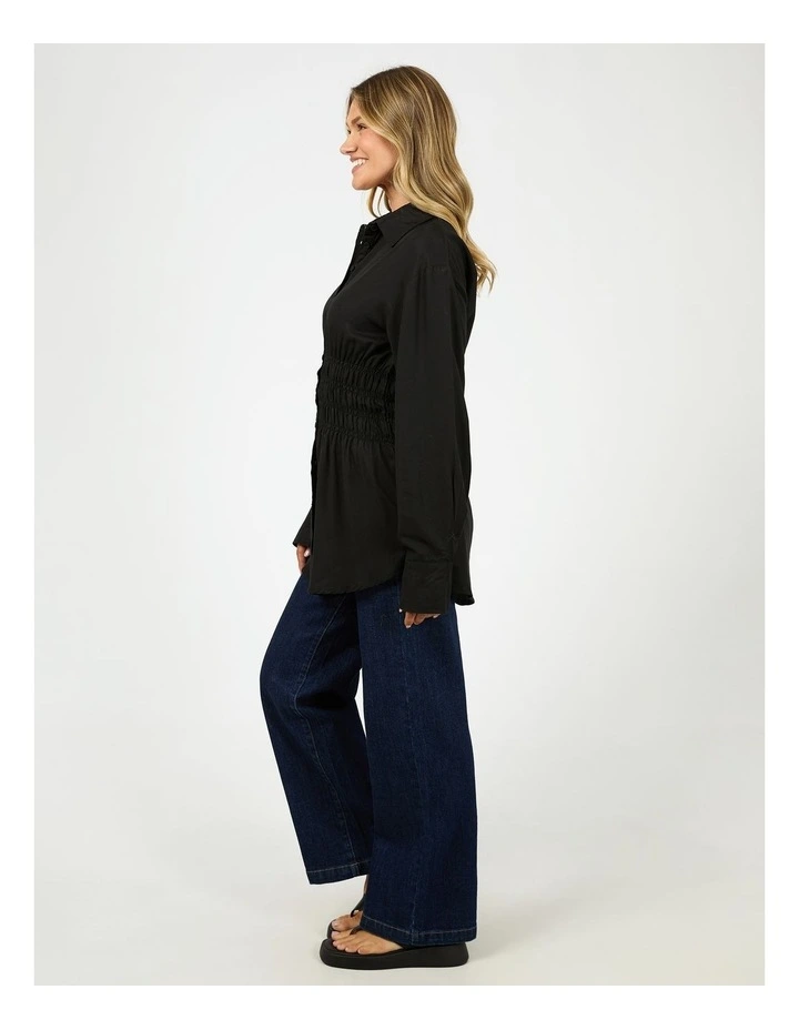 AAE Ruched Shirt in Black image 6