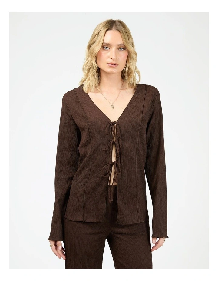 Shania Knit Top in Brown image 1