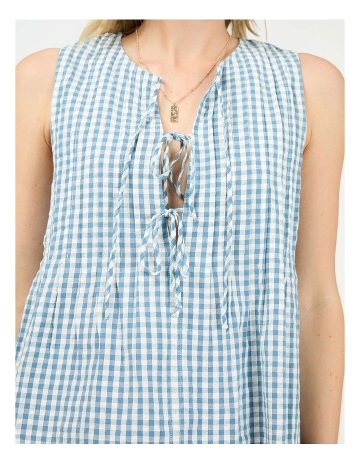 Micky Tie Top in Check image 4
