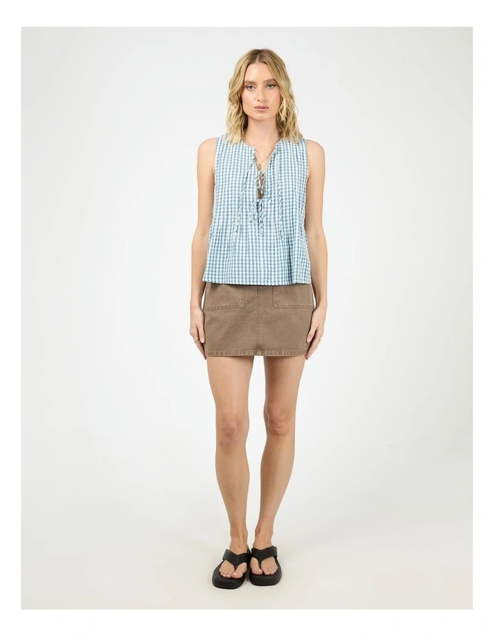 Micky Tie Top in Check image 5