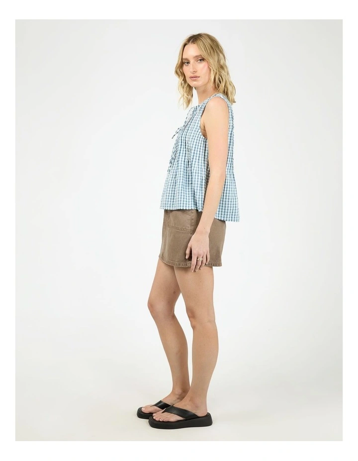 Micky Tie Top in Check image 6